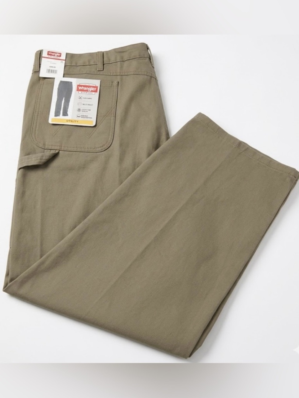 Wrangler Workwear Mens 44x30 Olive Green Utility Pants Flex Fabric Durable NWT